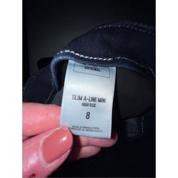 Express denim slim a-line mini skirt 8 - Picture 4 of 5